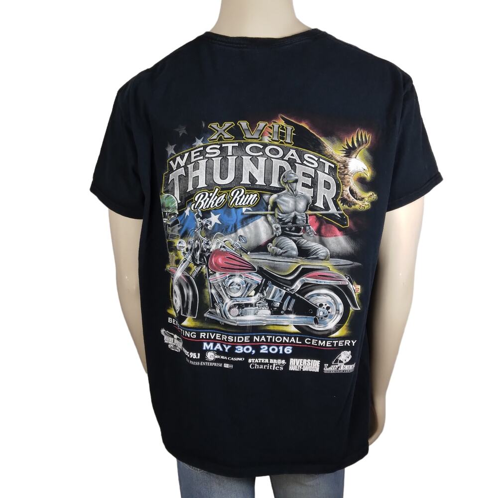 XVII West Coast Thunder Bike Run 2016 Graphic Tee Size 2XL